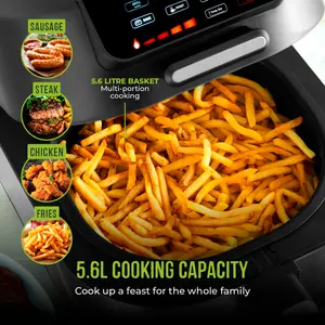 Tower T17131 Vortx 5 in 1 Air Fryer and Grill with Crisper, 5.6L, Black