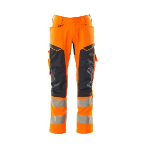 Mascot Accelerate Safe Trousers with Kneepad Pockets - Hi-Vis Orange/Dark Navy   (29.5) (Leg Length - Regular)