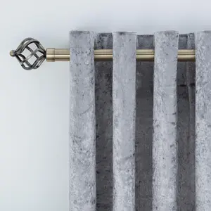 A.Unique Home Twisted Metal Extendable Curtain Pole with Rings and Fittings (25/28mm) - Antique Brass , 120cm - 220cm Approx