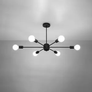 Lango Steel Black 6 Light Classic Chandelier