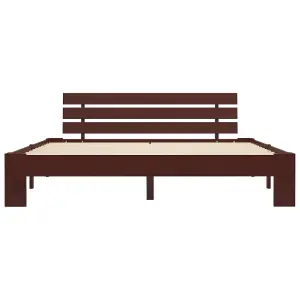 Berkfield Bed Frame Dark Brown Solid Pine Wood 180x200 cm 6FT Super King