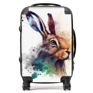 Hare Close Up Splashart Suitcase - Cabin