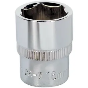 16mm Chrome Vanadium Forged Steel Drive Socket with 3/8 Inch Square Drive