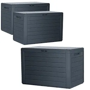 2x 190 Litre Multipurpose Outdoor Garden Furniture Storage Box for Garden Items