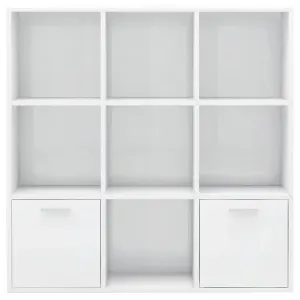 Berkfield Book Cabinet High Gloss White 98x30x98 cm Engineered Wood