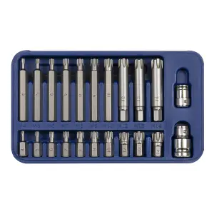 Sealey Ribe Bit Set 22pc 3/8" & 1/2" Square Drive Chrome Vanadium Steel SX105