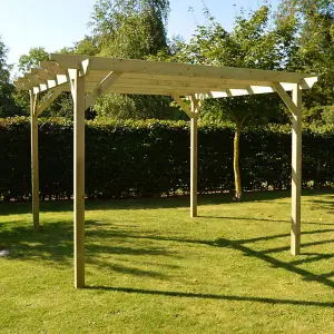 Garden Pergola - Wood - L420 x W420 x H270 cm - Light Green