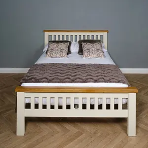 Elm home And Garden Painted Cream/Off White 4'6 Double And 5ft king Size Bed Frame