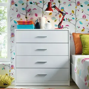 White Chest of Drawers Storage Unit Small Modern Bedroom Kids Hallway Nepo