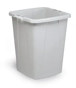 Durable DURABIN Grey Square Recycling Bin + Yellow Lid - Food Safe - 90L