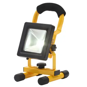 Litecraft Black and Yellow Industrial Slimline Outdoor 10W Battery Operated LED Work Light