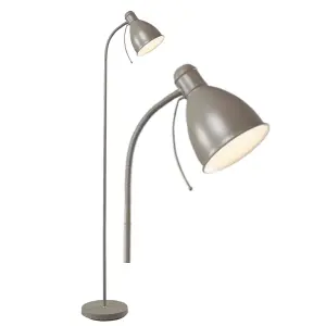 First Choice Lighting Sven Grey Floor Lamp / Reading Light