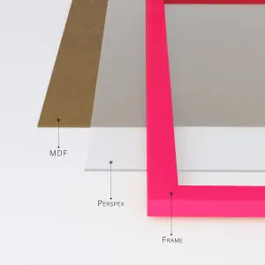 A4 Bright Pink Picture Frame Fits A4 (21 x 29.7cm - 8.3 x 11.7in) Poster, Photo, Artwork, or Print.