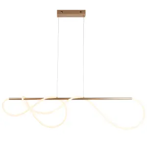 Anson Lighting Lande 1lt Integrated LED Satin gold paint & white silicone Ceiling pendant