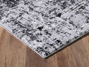 Serenity Modern Abstract Abrasion Contemporary Area Rugs Black 120x170 cm