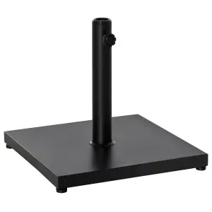 Outsunny 18KG Heavy Duty Steel Parasol Base Square Umbrella Base Stand Black