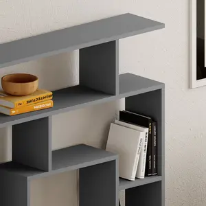 Labirent Bookcase | Modern Maze-Design Freestanding Unit with 5 Shelves Antracite