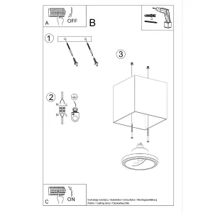 Blake Aluminium White 1 Light Classic Ceiling Light