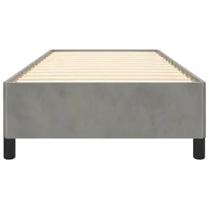 Berkfield Bed Frame Light Grey 90x190 cm 3FT Single Velvet