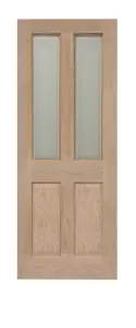 Victorian 4 Panel Oak Glzd Door 2040 x 726mm