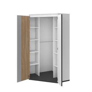 Stylish Imola Corner Wardrobe with Hinged Door in White Matt - Spacious and Modern (H)1980mm (W)950mm (D)950mm