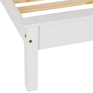 Monaco 5ft Kingsize Wooden Bed Low Foot End in White Finish