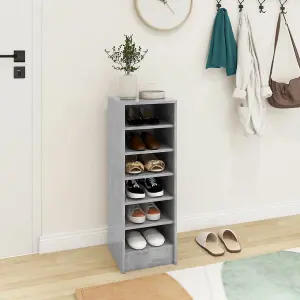 Shoe Cabinet Concrete Grey 31.5x35x90 cm Engineered Wood