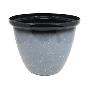 Pot Honey Planter Round Plastic Grey Speckled Gloss Plant Flower Garden 40cm