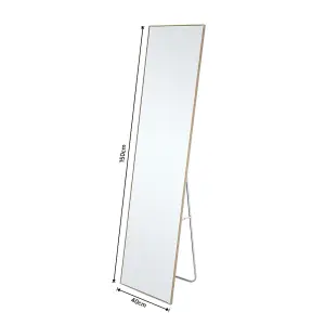 Rose Gold Rectangular Full Length Framed Mirror Freestanding or Wall Floor Mirror Dressing Mirror 150 cm x 40 cm