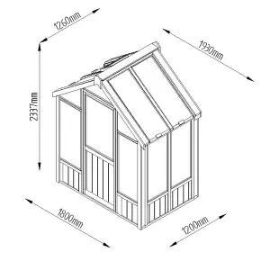 Forest Garden Vale Natural timber 6x4 Greenhouse