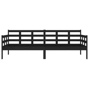 Berkfield Day Bed Black Solid Wood Pine 80x200 cm