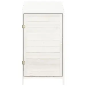 Berkfield Garden Shed White 55x52x112 cm Solid Wood Fir