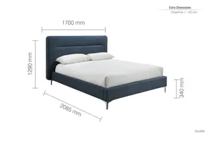 Birlea Finn Double Bed Frame In Steel Blue