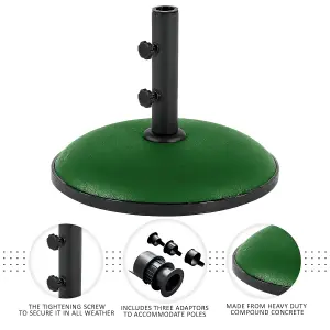 Round Umbrella Parasol Base Stand Heavy Duty 11kg Concrete Patio Outdoor Garden Green