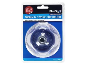 BlueSpot Tools Steel Wire Cup Brush 100mm M14 X 2