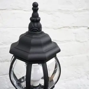 ValueLights Windsor Modern Black Outdoor Garden IP44 Rated Wired Bollard Lamp Post Light