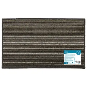 JVL Arona Machine Washable Latex Backed Doormat, 50x80cm, Brown