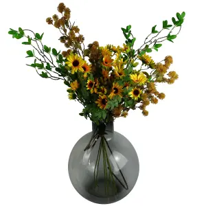 Pack of 6 x 85cm Craspedia Stem Yellow Artificial