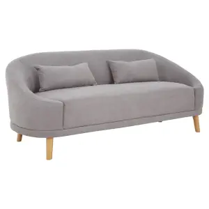 Interiors By Premier Stylish Grey Linen Sofa, Contemporary Seater Sofa For Livingroom, Comfortable Mid Century Sofa For Bedroom