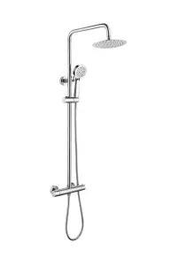 Aquarius RainLux Cool Touch Exposed Adjustable Height Round Shower Chrome