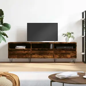 Berkfield TV Cabinet Smoked Oak 150x30x44.5 cm Engineered Wood