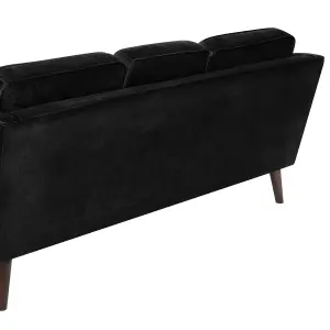 3 Seater Velvet Sofa Black LOKKA