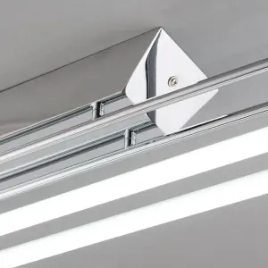 Anson Lighting Taos LED 2lt Flush Chrome plate & opal glass