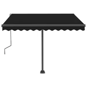 Berkfield Manual Retractable Awning with LED 300x250 cm Anthracite