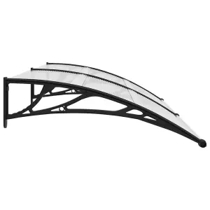 Berkfield Door Canopy Black and Transparent 200x80 cm PC