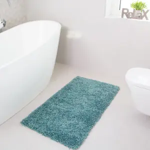 Soft Value Duck Egg Blue Shaggy Area Rug 60x110cm