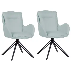 Set of 2 Chairs AVELAR Mint Green