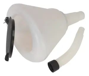 Sealey Funnel With Closing Lid Heavy Duty Polyethylene 200mm White F99200