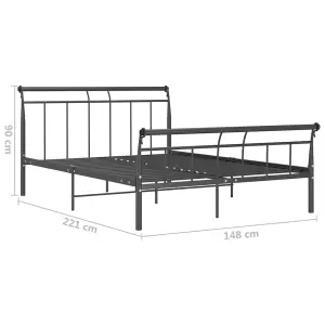 Berkfield Bed Frame Black Metal 140x200 cm