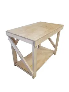 Wooden workbench, superior strength 18mm plywood top (H-90cm, D-70cm, L-210cm)